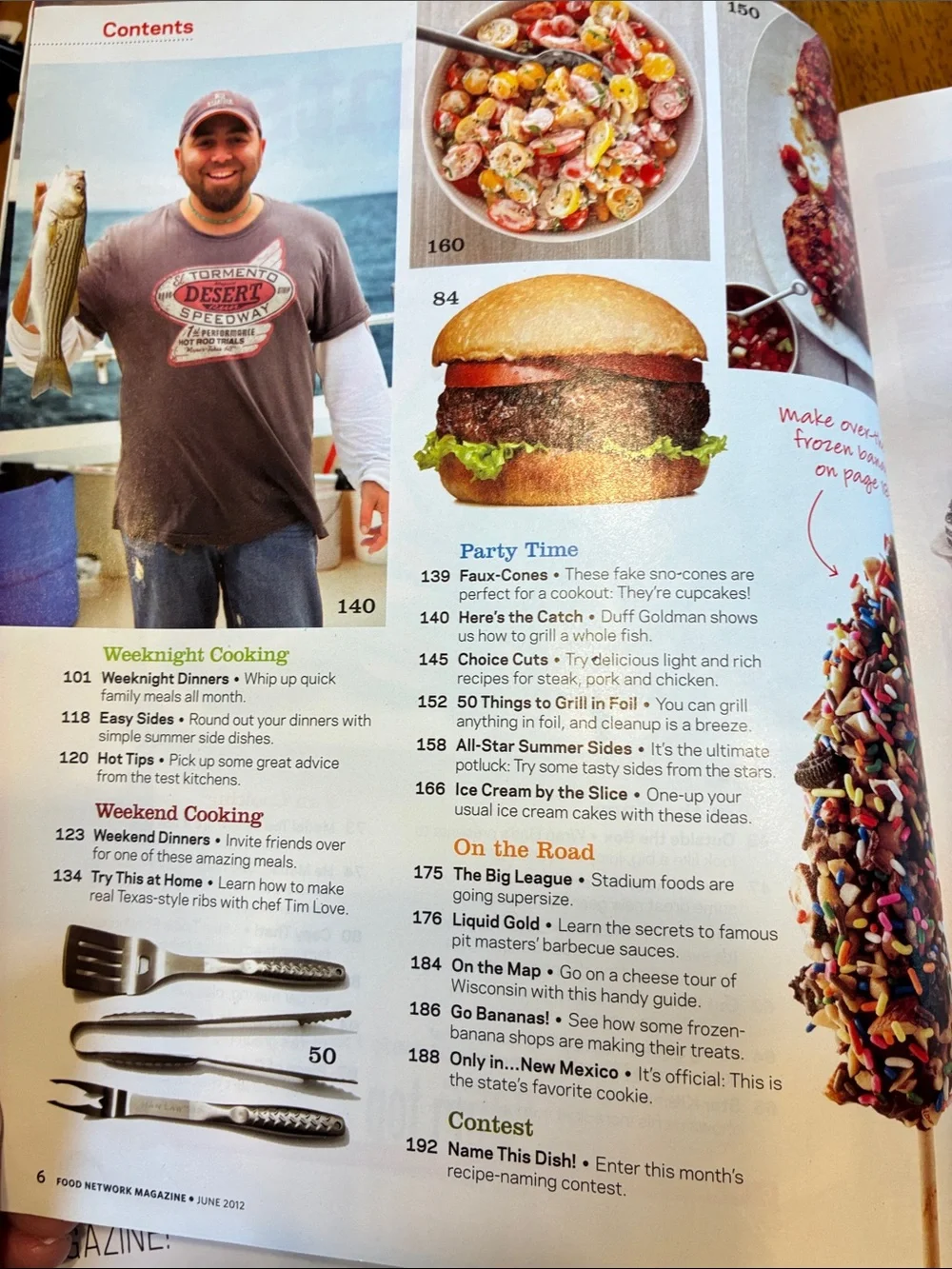 Food Network Magazine lot of 4 - Grilling, baking, bacon, good for you dinners